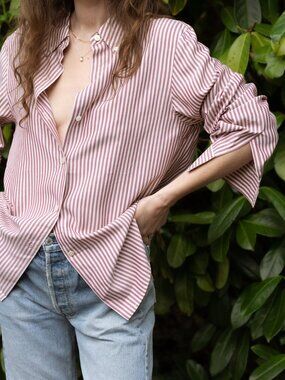 VTG Emanuel Ungaro Silk Striped Button Down